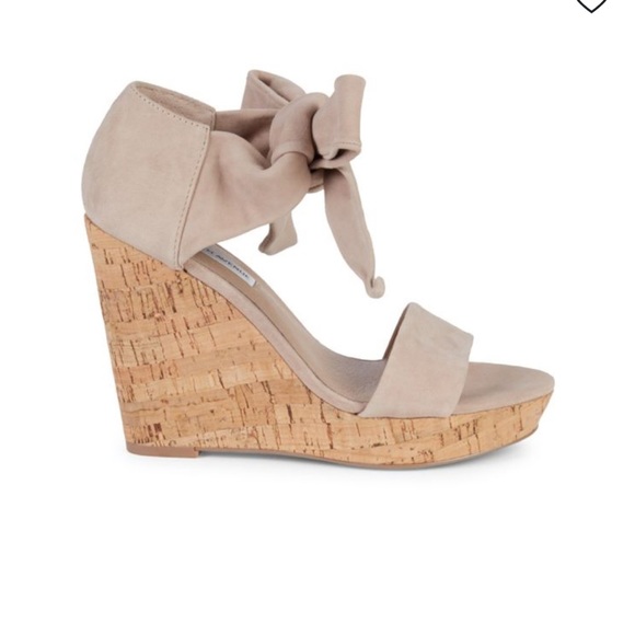 Saks Fifth Avenue Shoes - Saks Fifth Avenue McKenna Tan Suede Wedge Sandals Size 7.5 NWT
